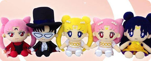 Princess Serenity, Small Lady, Black Lady, Human Luna and Tuxedo Kamen Mini Plushies